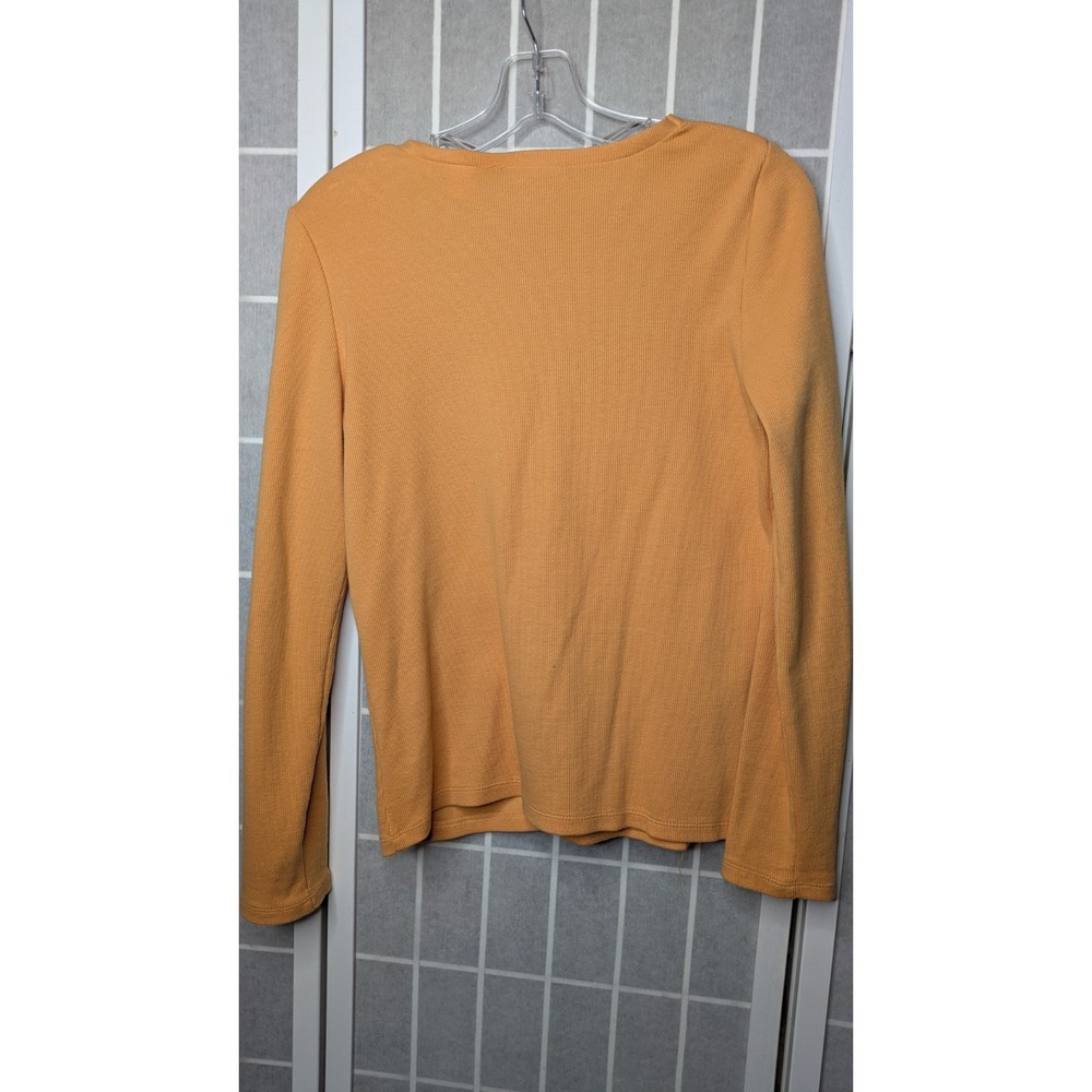Villager Liz Claiborne Women's Cardigan Medium Mustard Gold Beaded‎ Long Sleeve - Picture 3 of 8